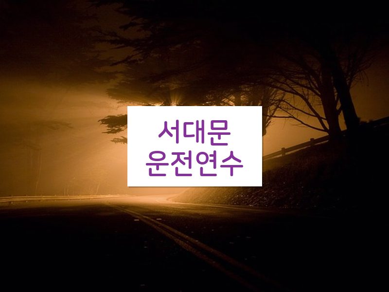 서대문운전연수 후기