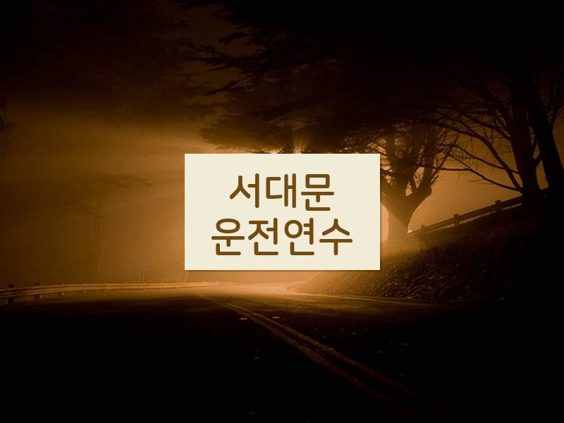 서대문운전연수 후기