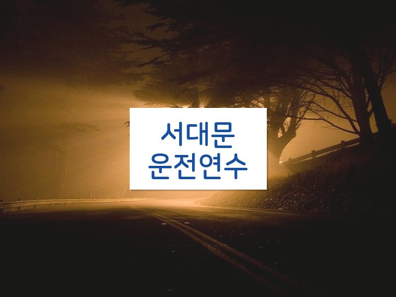 서대문운전연수 후기