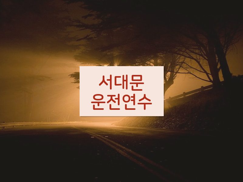서대문운전연수 후기
